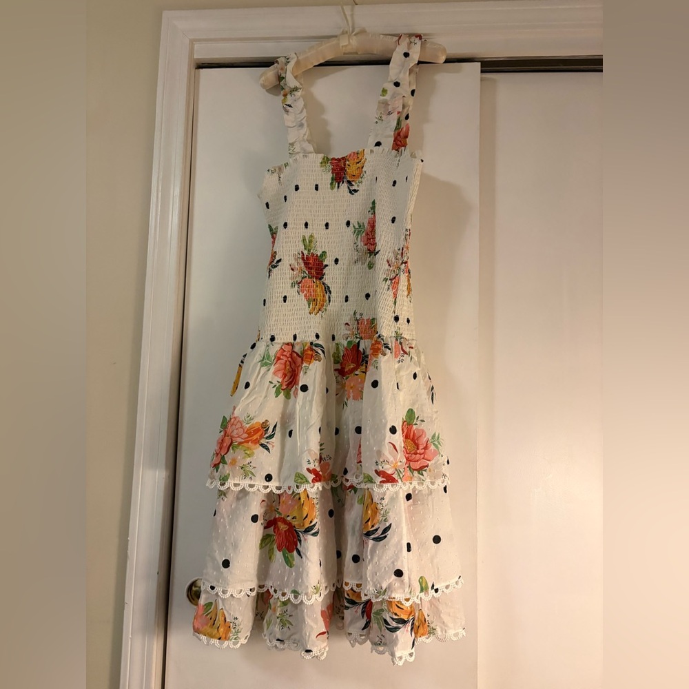 Charming Floral Farm Rio Dress with Polka Dots. Sz.L - Picture 4 of 8